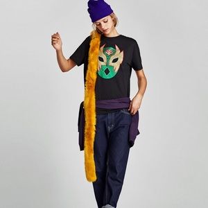 Zara shimmery mask t shirt